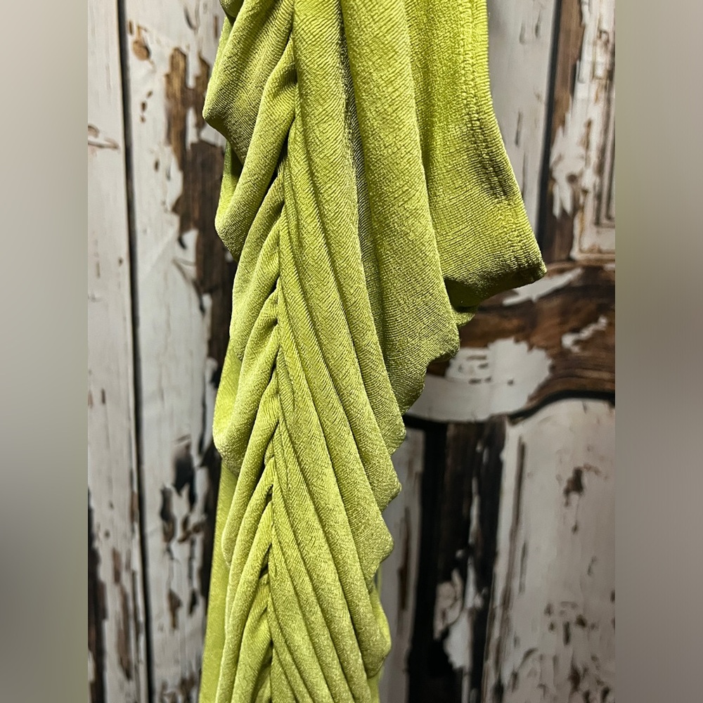 Festival Lime Green Ruched Dress - Picture 4 of 7